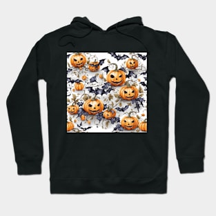 Halloween pumpkins and bats pattern Hoodie